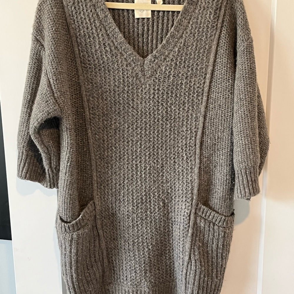 Billy Reid Grey Chunky Sweater Dress Small